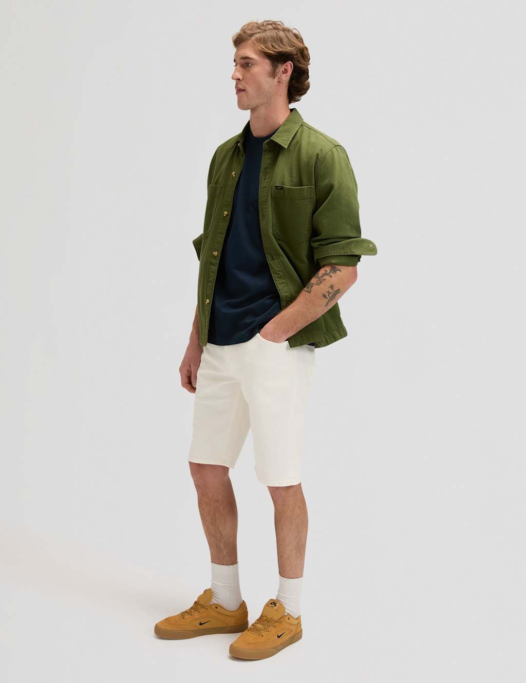 Lee 5 Pocket Denim Shorts White