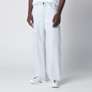 Light indigo wide-leg jeans