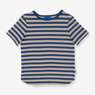 MAALARI Striped T-Shirt for Girls, UV Protection, FINKID denim blue