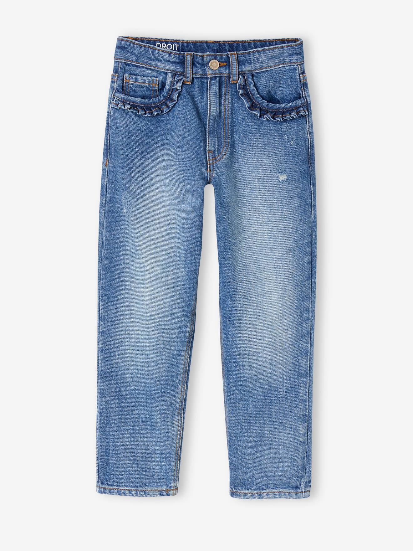 MEDIUM Hip, Straight Leg MorphologiK Jeans for Girls stone