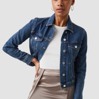 Macee Micro Western Denim Jacket Indigo Wash