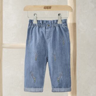 Mamas & Papas Denim Lavender Embroidered Jeans (0 Mths-3 Yrs) Blue Mix