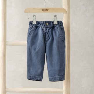 Mamas & Papas Pure Cotton Elasticated Waist Jeans (0-3 Yrs) Blue