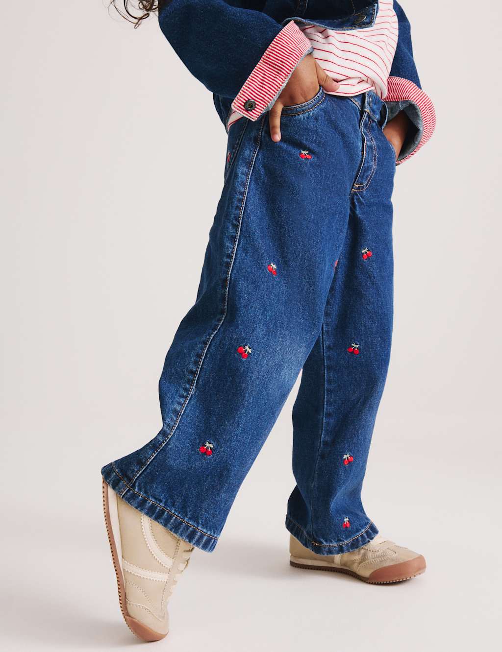 M&S Denim Embroidered Jeans (2-10 Yrs) Denim
