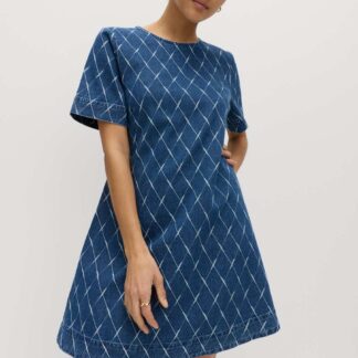 M&S Denim Jacquard Mini T-Shirt Dress Denim