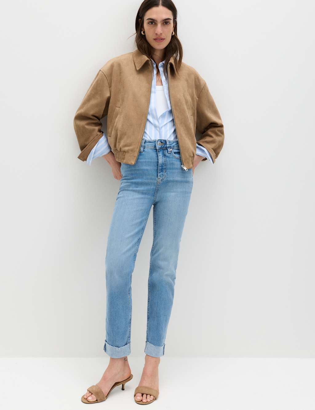 M&S Harper Supersoft High Waisted Jeans Light Indigo
