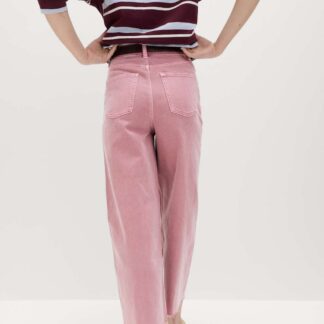 M&S High Waisted Wide Leg Cropped Jeans Antique Rose