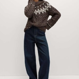 M&S Mid Rise Barrel Jeans Indigo Mix