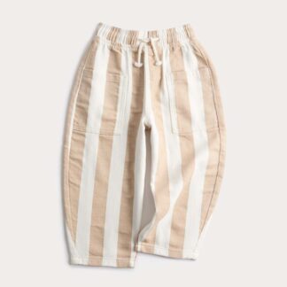 M&S Pure Cotton Striped Barrel Leg Trousers (2-8 Yrs) Calico