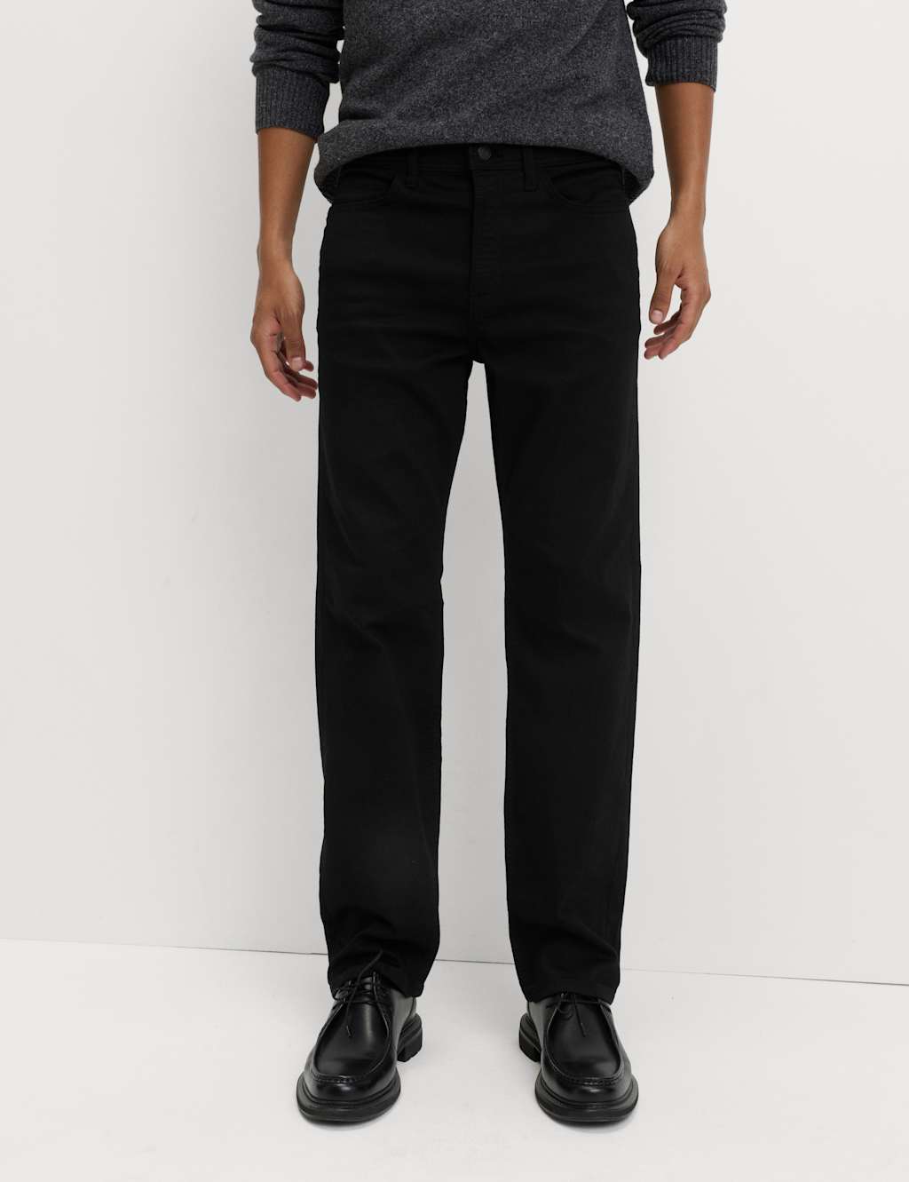 M&S Straight Fit Comfort Stretch Jeans Black