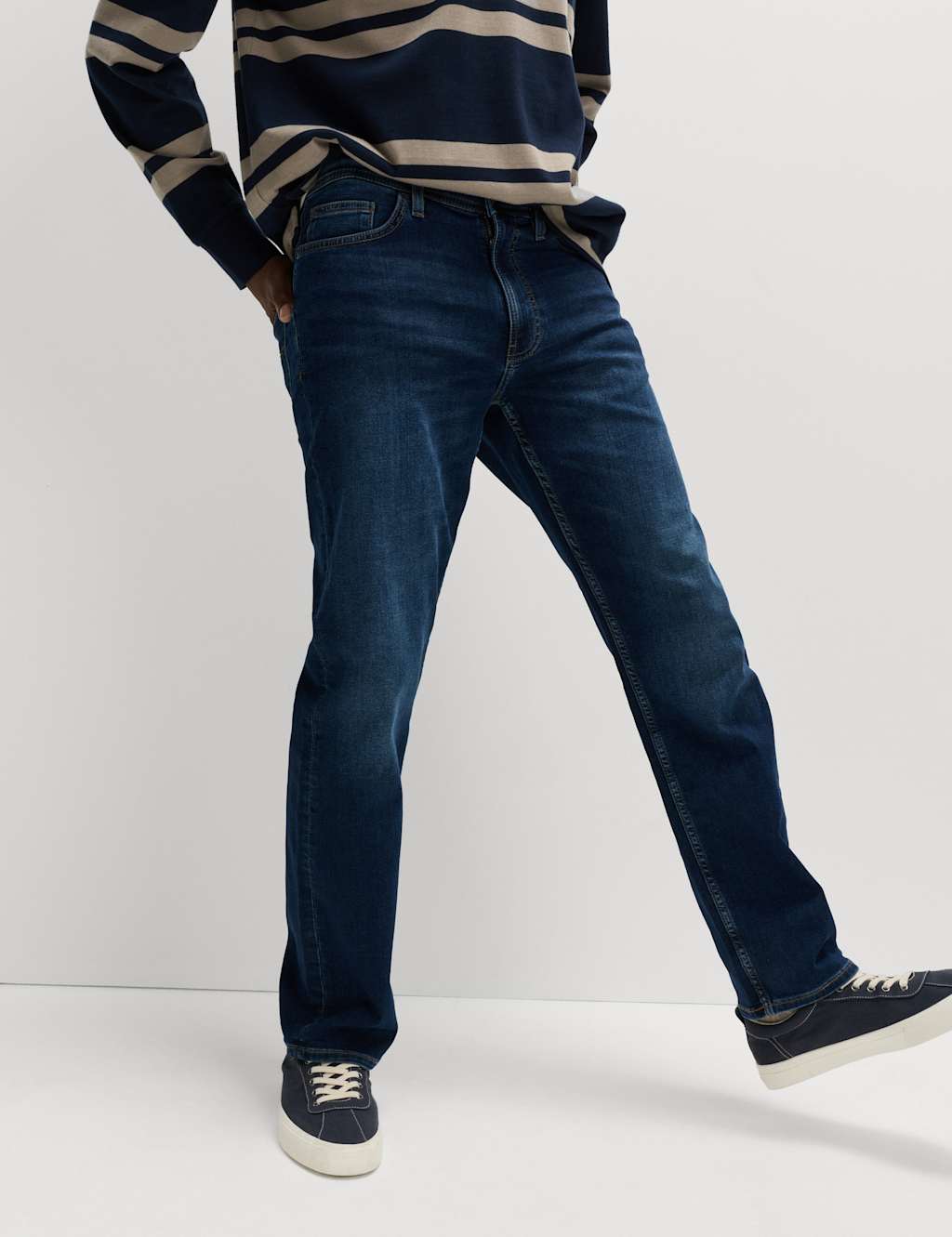 M&S Straight Fit Comfort Stretch Jeans Dark Indigo