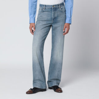 Medium blue washed-effect jeans