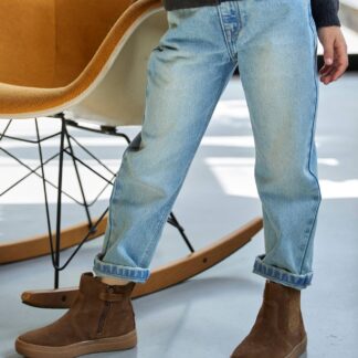 Mom Fit Jeans for Girls light blue