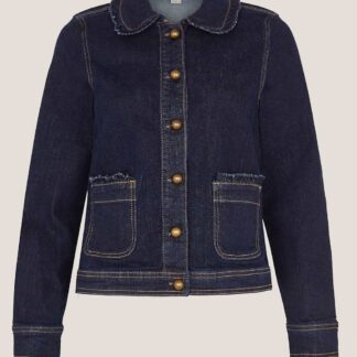 Monsoon Denim Frill Collar Jacket Indigo