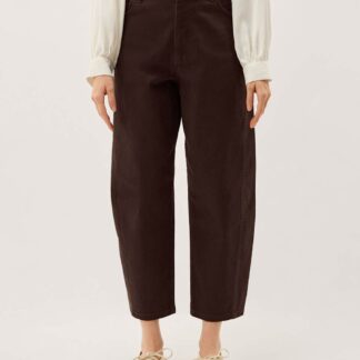 Monsoon High Waisted Barrel Cropped Jeans Chocolate