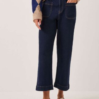 Monsoon High Waisted Straight Leg Cropped Jeans Indigo