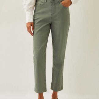 Monsoon High Waisted Straight Leg Cropped Jeans Khaki