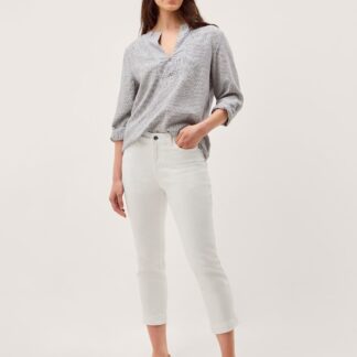 Monsoon Mid Rise Slim Fit Cropped Jeans Ecru