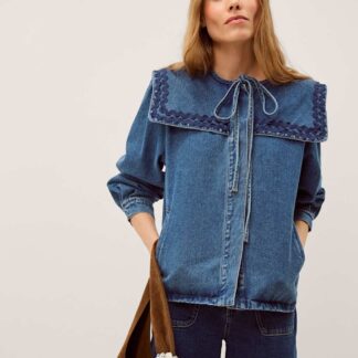 Monsoon Pure Cotton Denim Collared Jacket Blue
