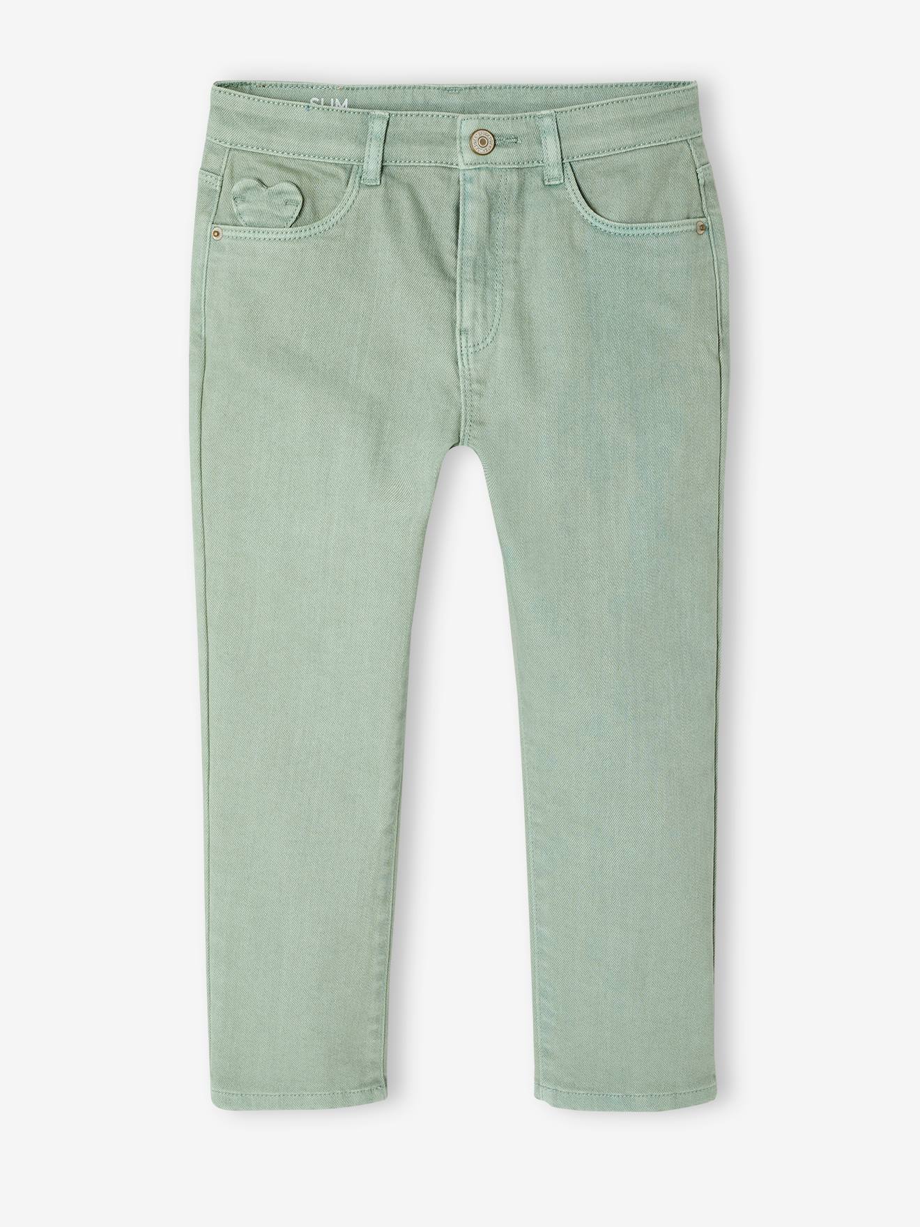 MorphologiK slim trousers for girls sage green