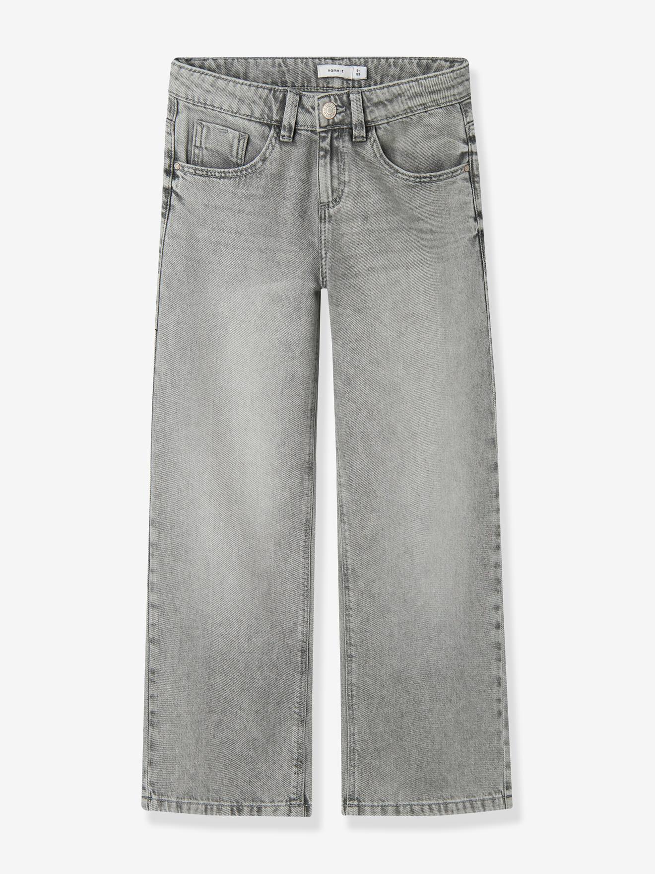NAME IT girls' wide-leg jeans denim grey