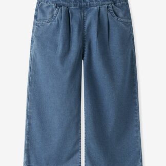 NAME IT girls' wide-leg jeans with elasticated waist denim blue