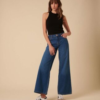 Nobody's Child Mid Rise Wide Leg Jeans Blue Denim