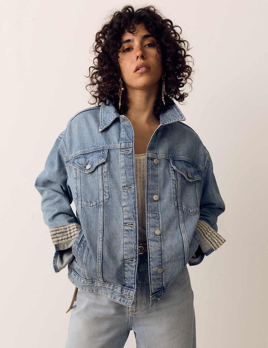 Per Una Denim Trucker Jacket Light Indigo