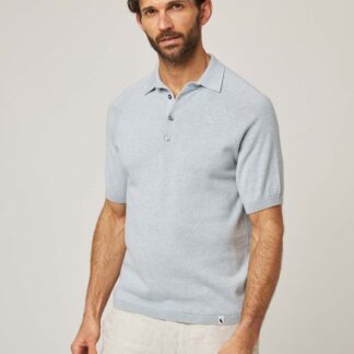Peregrine Pure Cotton Polo Shirt Blue Denim