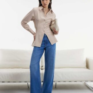 River Island Relaxed High Waisted Straight Leg Jeans Blue Denim