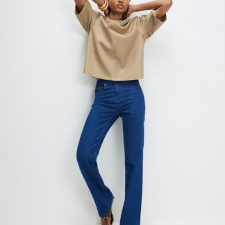 River Island Stretch High Waisted Straight Leg Jeans Bright Blue