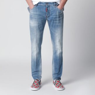 Skater light-wash stretch denim jeans in blue