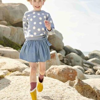 Skort for Girls in Lightweight Denim stone