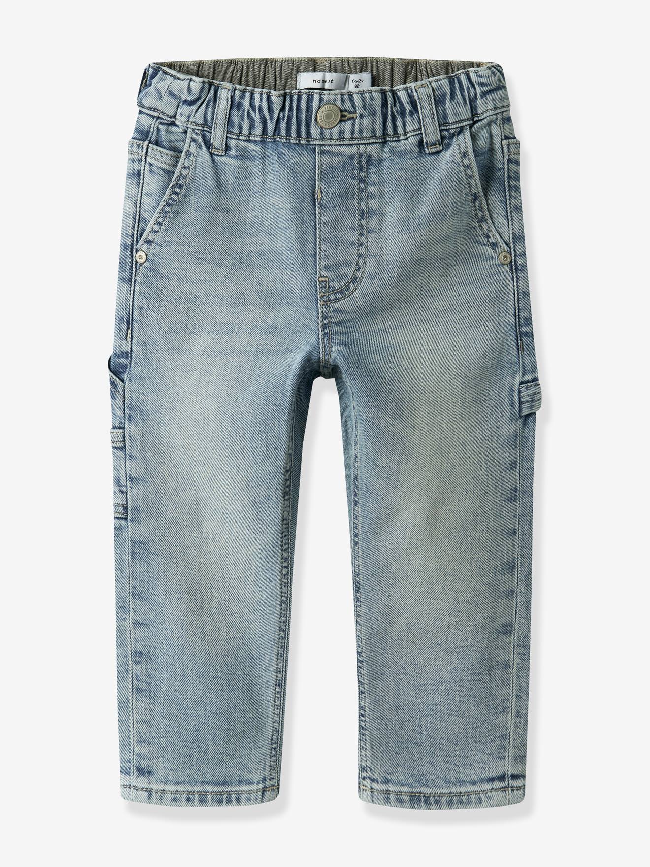 Tapered worker style jeans for baby boys NAME IT denim blue