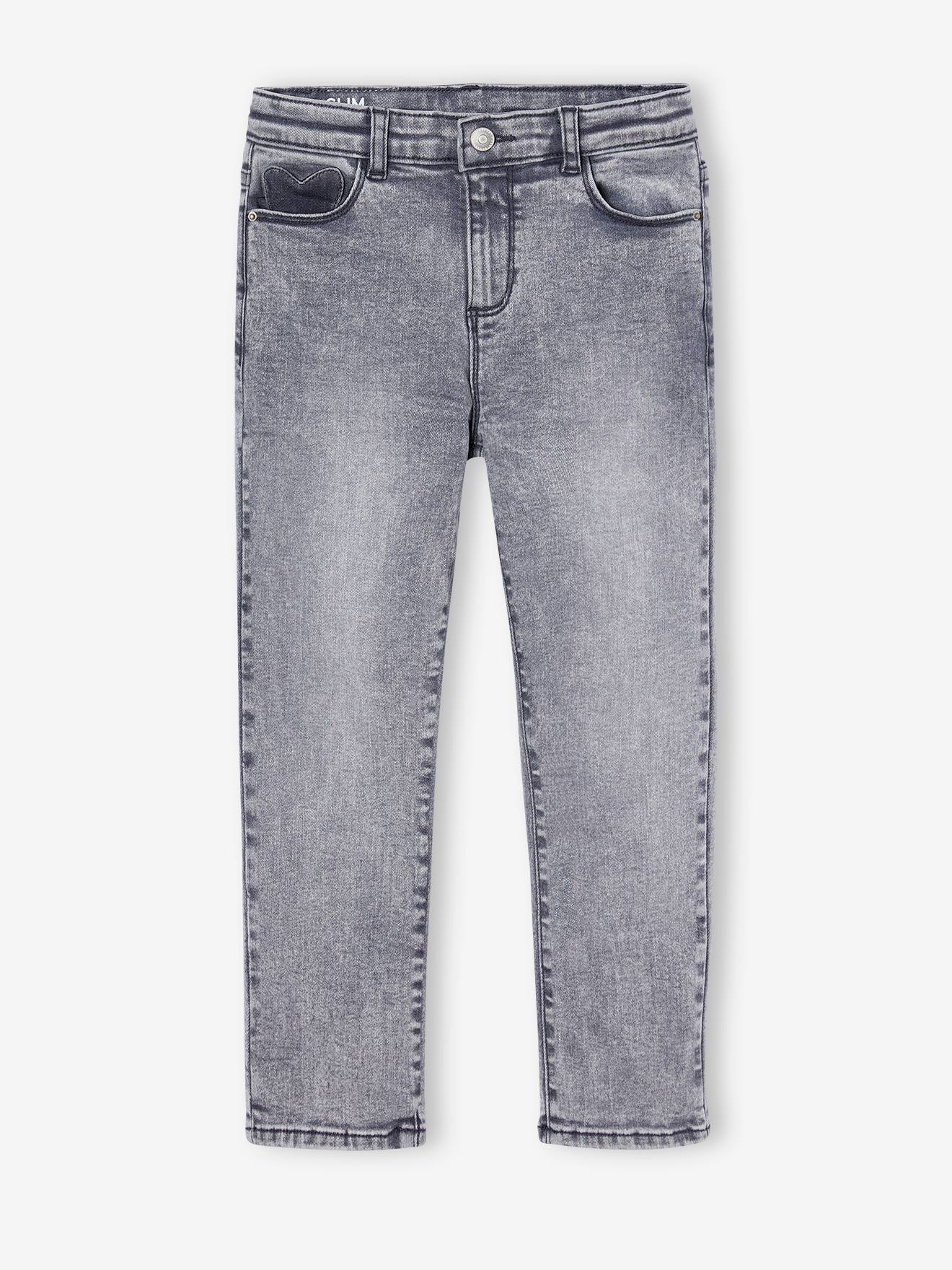 WIDE Hip, Slim Leg MorphologiK Jeans, for Girls denim grey