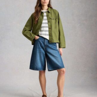 White Stuff Denim Longer Length Shorts Blue Denim