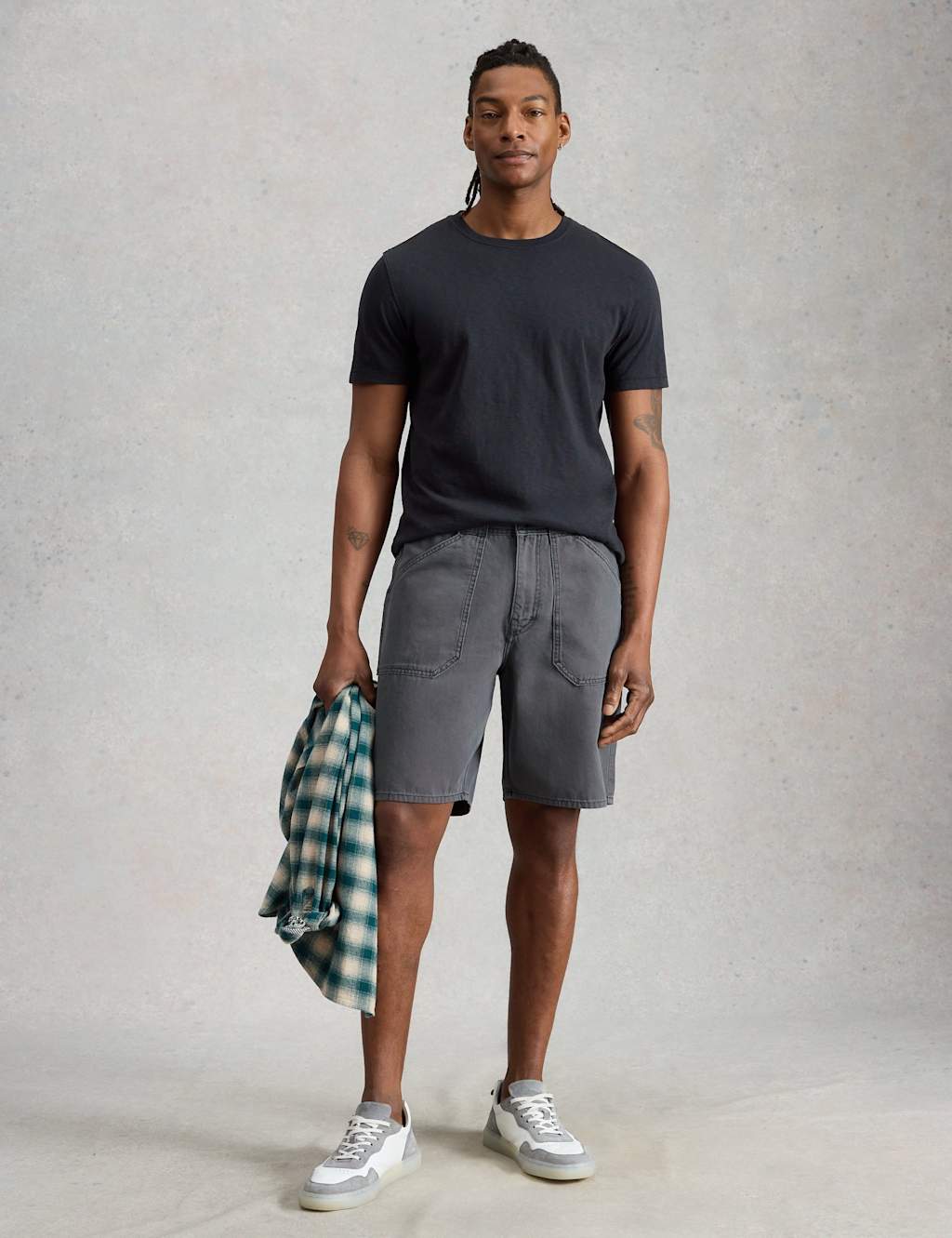 White Stuff Regular Fit Denim Utility Shorts Black