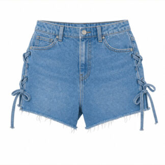 Women's Urban Bliss Blue Side-Tie Denim Shorts - 7 Sizes & High-Waisted | Wowcher