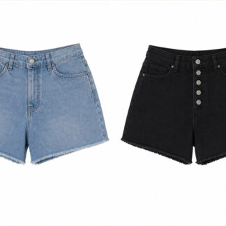 Women's Urban Bliss High-Waist Button-Through Denim Shorts - Multiple Sizes & Designs - Black or Blue | Wowcher