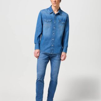 Wrangler Regular Fit Denim Shirt Blue Denim