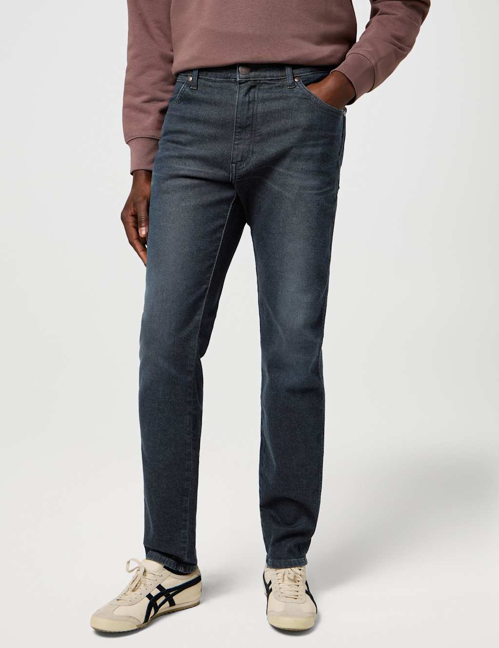 Wrangler River Straight Fit Cotton Rich Jeans Grey
