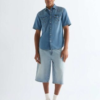 Wrangler Western Short Sleeve Denim Shirt Blue